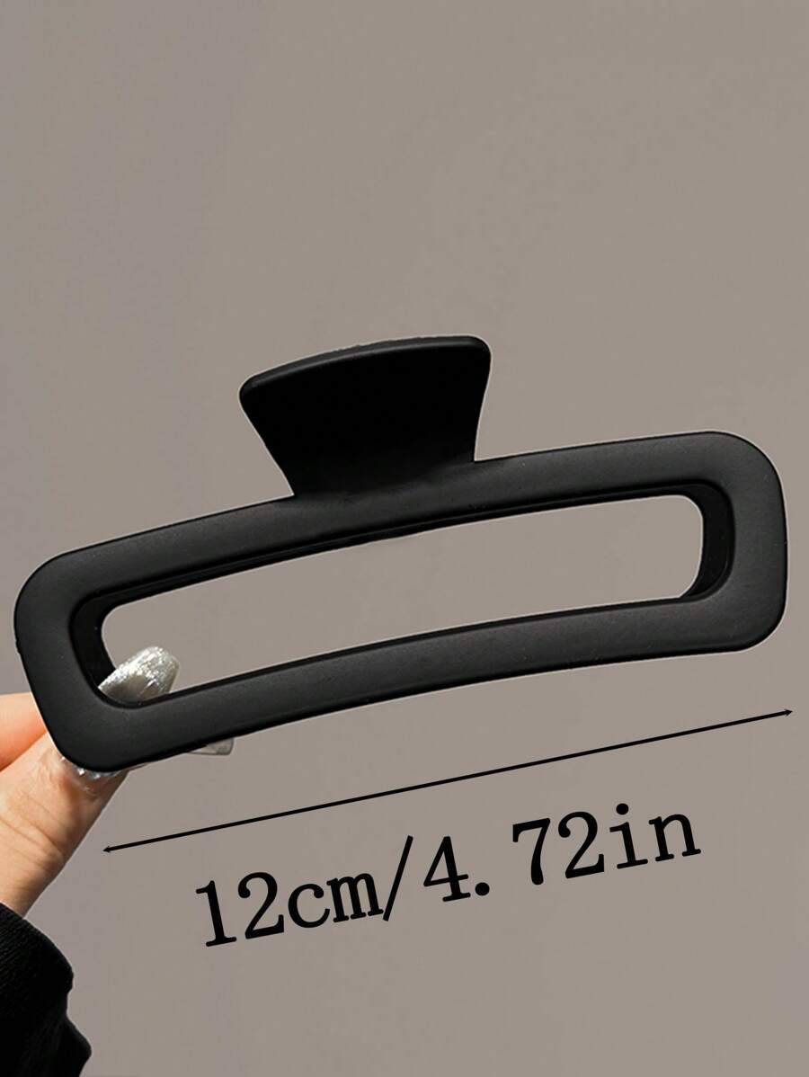 4pcs/1pc Women's Black, White, Brown 4.33in/11cm Square Plastic Large Hair Clips, Fashionable, Elegant, Versatile, Minimalist Style, Suitable For Daily, Party, Commute, Vacation - Hair Claws For Styling, Washing, Make-Up, Outfit Accessorizing Summer Hair