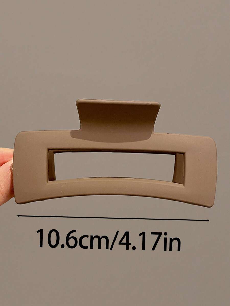 4pcs/1pc Women's Black, White, Brown 4.33in/11cm Square Plastic Large Hair Clips, Fashionable, Elegant, Versatile, Minimalist Style, Suitable For Daily, Party, Commute, Vacation - Hair Claws For Styling, Washing, Make-Up, Outfit Accessorizing Summer Hair