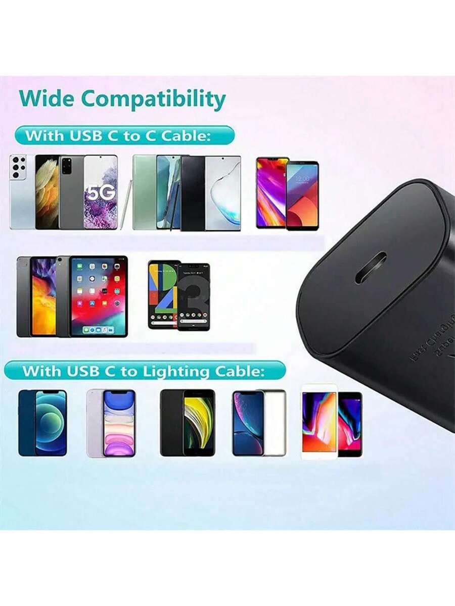 USB C Charger,Samsung Type C Charger 25W Super Fast Wall Charger With USB C To Type C Fast Charging Cable,Compatible With Samsung Galaxy S25 S24 S23 S22 S21 S21+/S21 Ultra/S20/S20 Ultra/Note 20 Ultra/Note 10,Fast Charging Compatible With IPhone 16/15/Pro/
