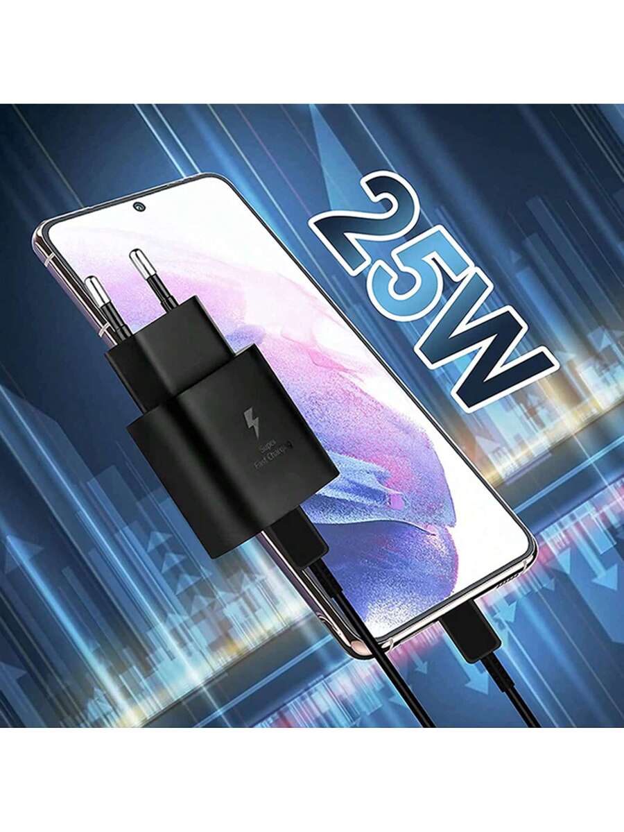 USB C Charger,Samsung Type C Charger 25W Super Fast Wall Charger With USB C To Type C Fast Charging Cable,Compatible With Samsung Galaxy S25 S24 S23 S22 S21 S21+/S21 Ultra/S20/S20 Ultra/Note 20 Ultra/Note 10,Fast Charging Compatible With IPhone 16/15/Pro/