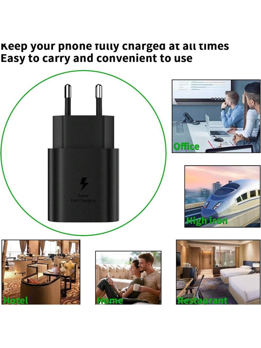 USB C Charger,Samsung Type C Charger 25W Super Fast Wall Charger With USB C To Type C Fast Charging Cable,Compatible With Samsung Galaxy S25 S24 S23 S22 S21 S21+/S21 Ultra/S20/S20 Ultra/Note 20 Ultra/Note 10,Fast Charging Compatible With IPhone 16/15/Pro/