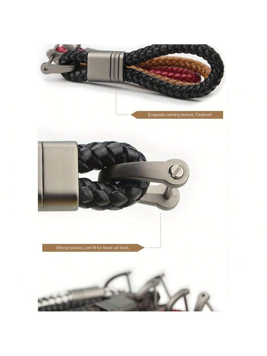 Hand-Woven PU Leather Keychains For Cars, Cute Key Rings For Men And Women, Keychain Holders With Charms For Bags, Gift Car Accessories