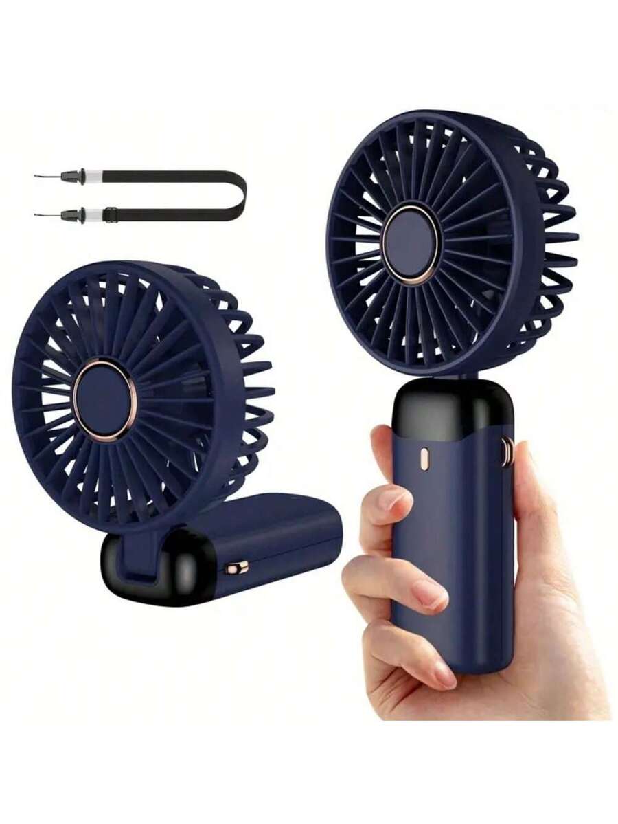 2025 New Handheld Small Fan USB Portable Digital Display SilentOffice DeskStudent On Dormitory Charging Outdoor Fan,1PC Portable Handheld Fan, Battery Operated Fan With LED Display, Handheld/Neck/Desk 3 In 1 Personal Small Fan, 90° Foldable Desk Fan With