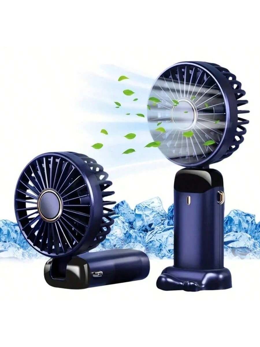 2025 New Handheld Small Fan USB Portable Digital Display SilentOffice DeskStudent On Dormitory Charging Outdoor Fan,1PC Portable Handheld Fan, Battery Operated Fan With LED Display, Handheld/Neck/Desk 3 In 1 Personal Small Fan, 90° Foldable Desk Fan With