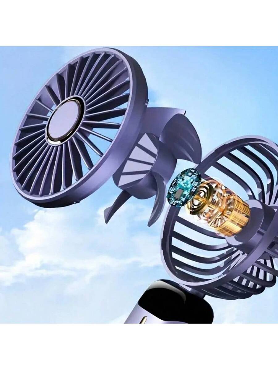 2025 New Handheld Small Fan USB Portable Digital Display SilentOffice DeskStudent On Dormitory Charging Outdoor Fan,1PC Portable Handheld Fan, Battery Operated Fan With LED Display, Handheld/Neck/Desk 3 In 1 Personal Small Fan, 90° Foldable Desk Fan With