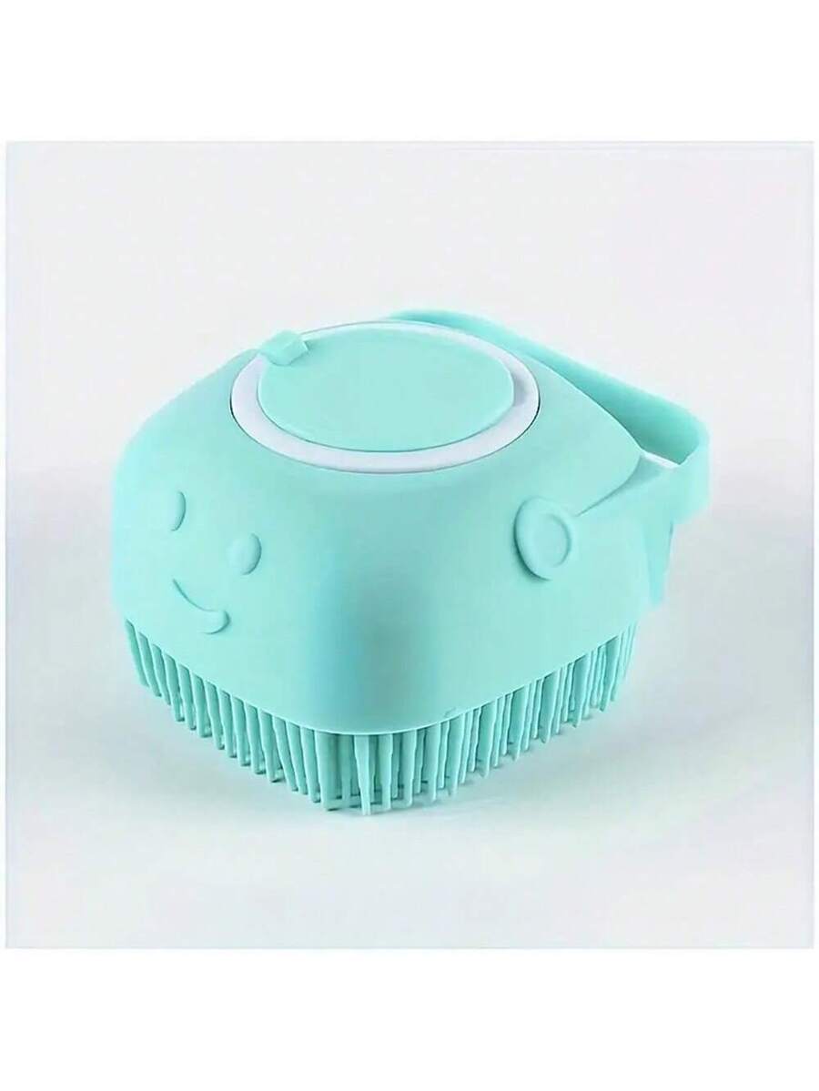 Multi-Color Silicone Pet Shampoo Brush With Built-In Dispenser - Gentle Massage Bath Comb For Dogs And Cats, No Battery Required