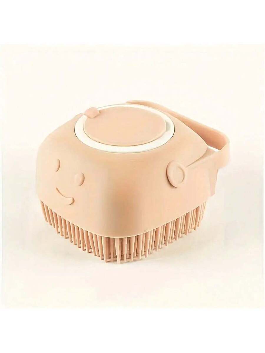 Multi-Color Silicone Pet Shampoo Brush With Built-In Dispenser - Gentle Massage Bath Comb For Dogs And Cats, No Battery Required