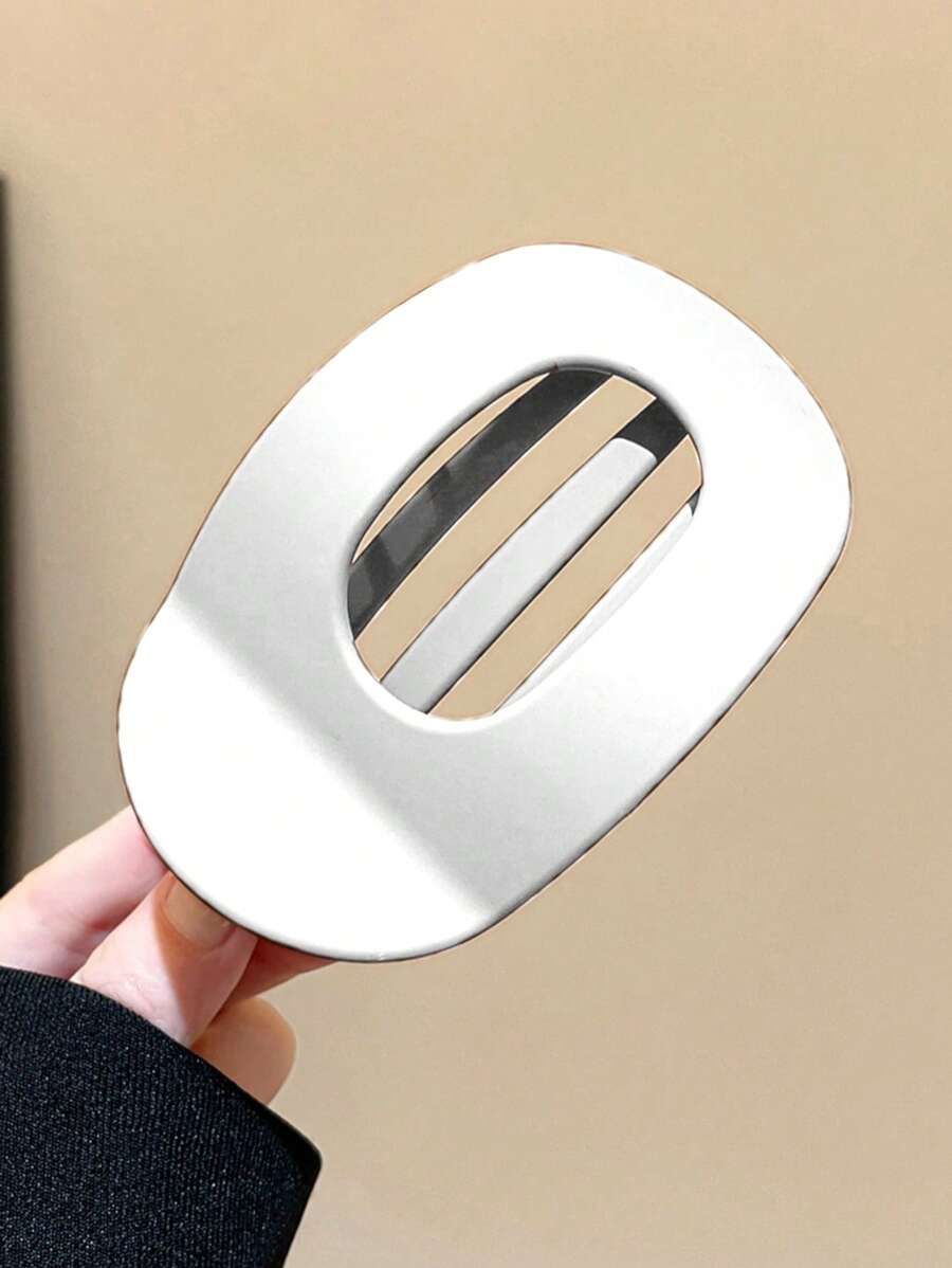4pcs/1pc Women's Black, White, Brown 4.33in/11cm Square Plastic Large Hair Clips, Fashionable, Elegant, Versatile, Minimalist Style, Suitable For Daily, Party, Commute, Vacation - Hair Claws For Styling, Washing, Make-Up, Outfit Accessorizing Summer Hair