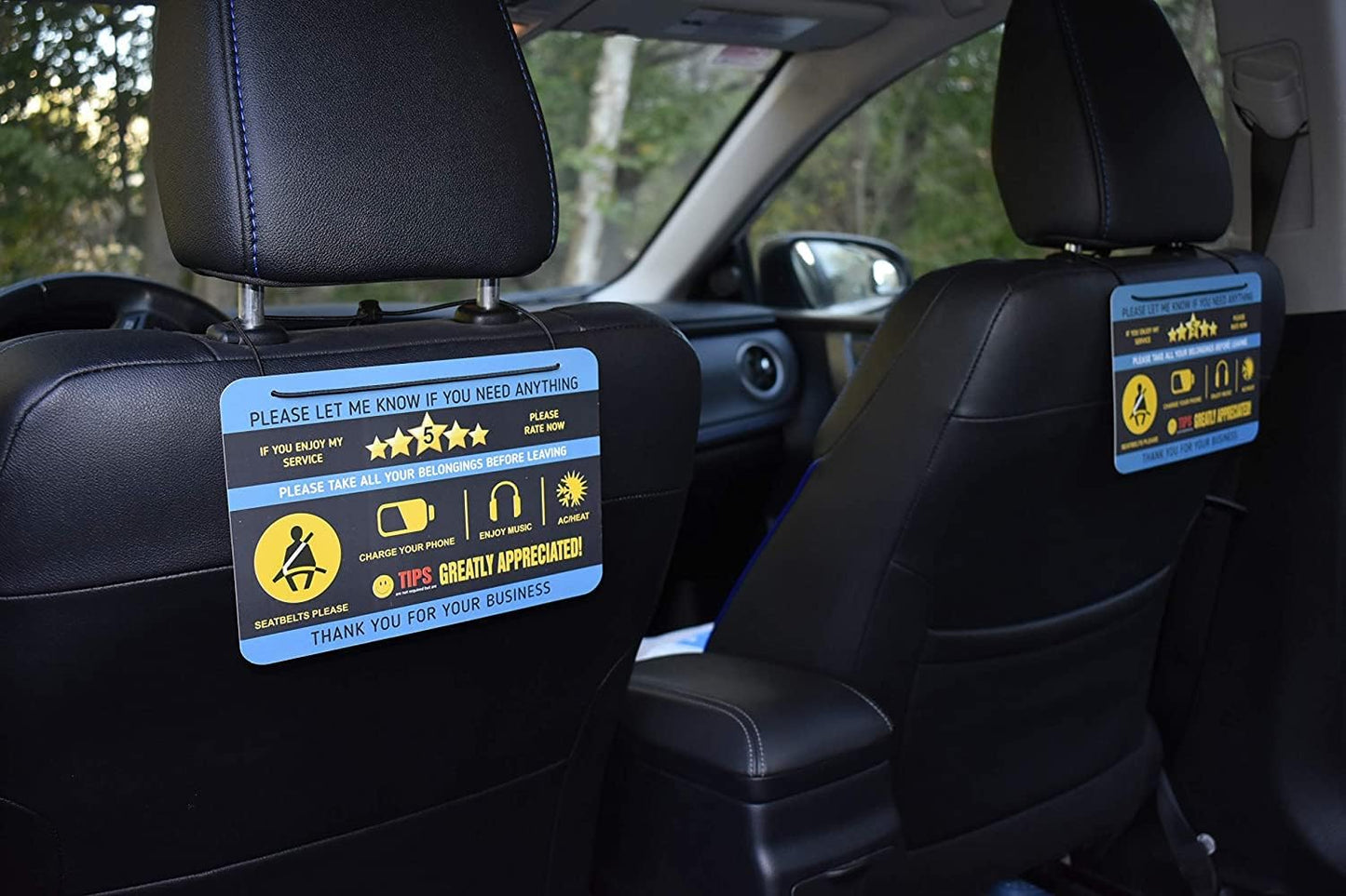 Rideshare Rating Tips Accessories Driver Signs Display Card (Pack of 2) – All You Need for Your Business