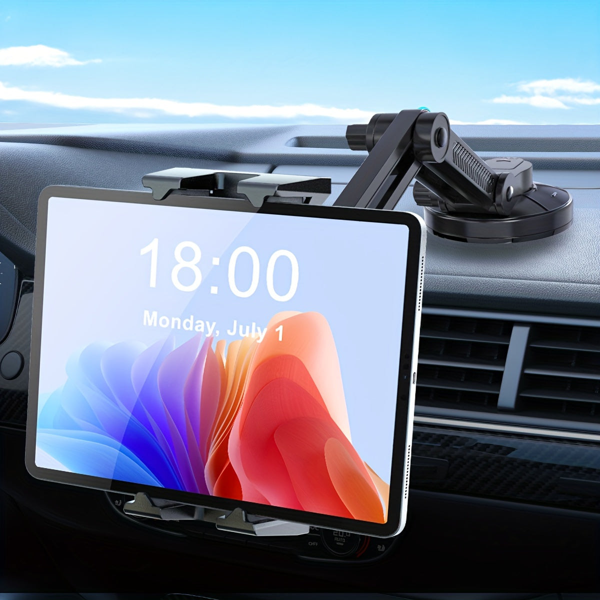 Car Truck Dashboard Tablet Phone Holder, Extended Retractable Suction Cup Car Mount Stable and Non-Shaking, Compatible with 4-14 Inch Phones and Tablets