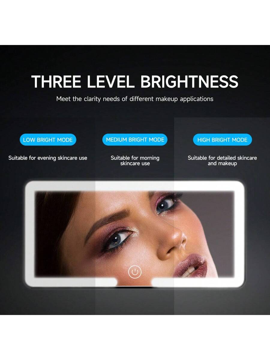 Fccemc Ultra Thin LED Car Makeup HD Mirror Sunshade Makeup Hanging Mirror USB Charge Sun Visor Dimmable Touchscreen Auto Interior Vanity Mirror For Women