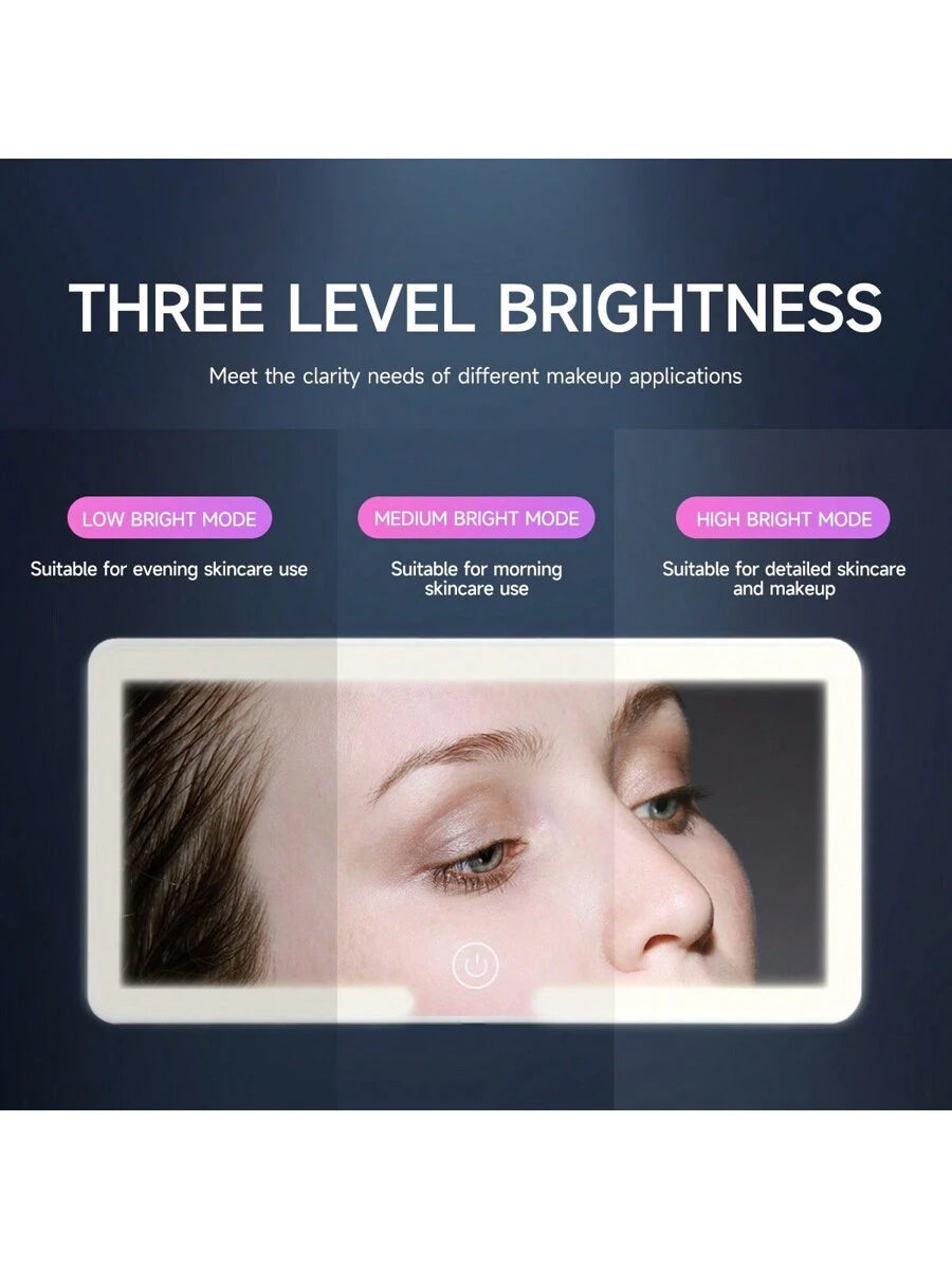 Fccemc Ultra Thin LED Car Makeup HD Mirror Sunshade Makeup Hanging Mirror USB Charge Sun Visor Dimmable Touchscreen Auto Interior Vanity Mirror For Women