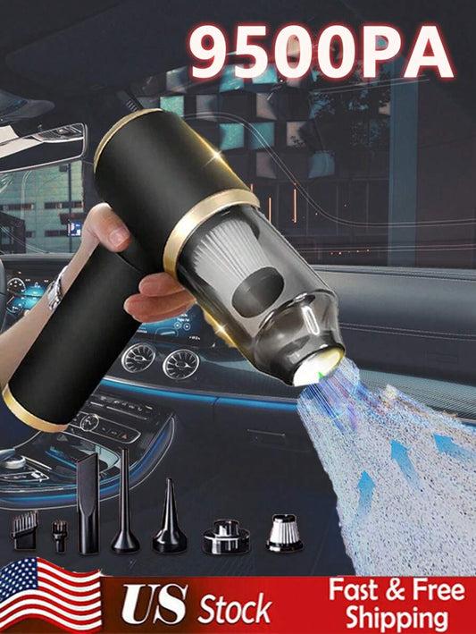 🚗 Mini Aspirador de Pó para Carro e Casa – Sem Fio, Soprador e Limpeza Portátil