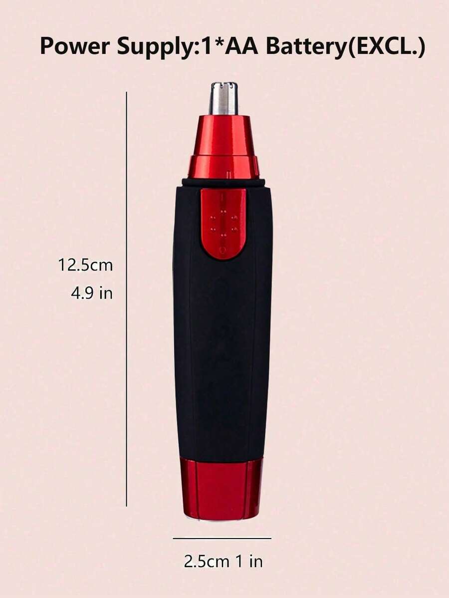 Water Resistant Nose Hair Trimmer For Men And Women - Painless Ear And Facial Hair Removal With Dual Edge Blades And Mute Motor