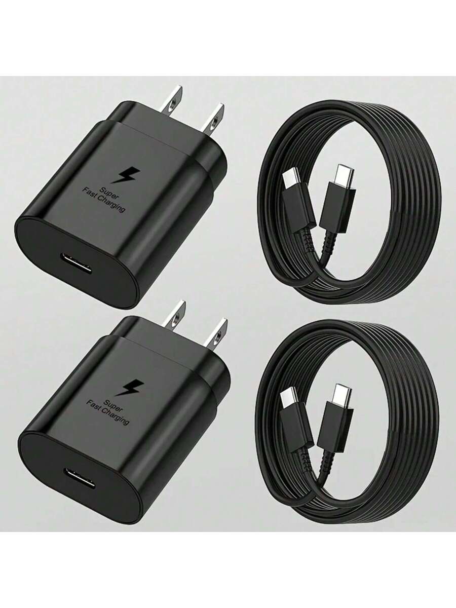 USB C Charger,Samsung Type C Charger 25W Super Fast Wall Charger With USB C To Type C Fast Charging Cable,Compatible With Samsung Galaxy S25 S24 S23 S22 S21 S21+/S21 Ultra/S20/S20 Ultra/Note 20 Ultra/Note 10,Fast Charging Compatible With IPhone 16/15/Pro/