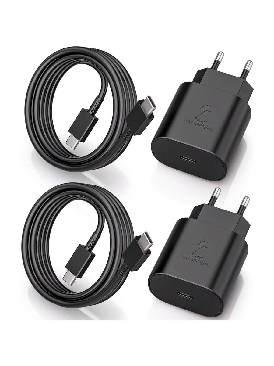 USB C Charger,Samsung Type C Charger 25W Super Fast Wall Charger With USB C To Type C Fast Charging Cable,Compatible With Samsung Galaxy S25 S24 S23 S22 S21 S21+/S21 Ultra/S20/S20 Ultra/Note 20 Ultra/Note 10,Fast Charging Compatible With IPhone 16/15/Pro/