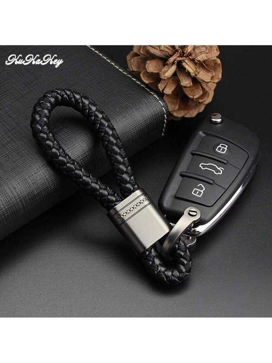 Hand-Woven PU Leather Keychains For Cars, Cute Key Rings For Men And Women, Keychain Holders With Charms For Bags, Gift Car Accessories