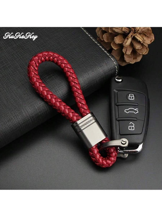 Hand-Woven PU Leather Keychains For Cars, Cute Key Rings For Men And Women, Keychain Holders With Charms For Bags, Gift Car Accessories