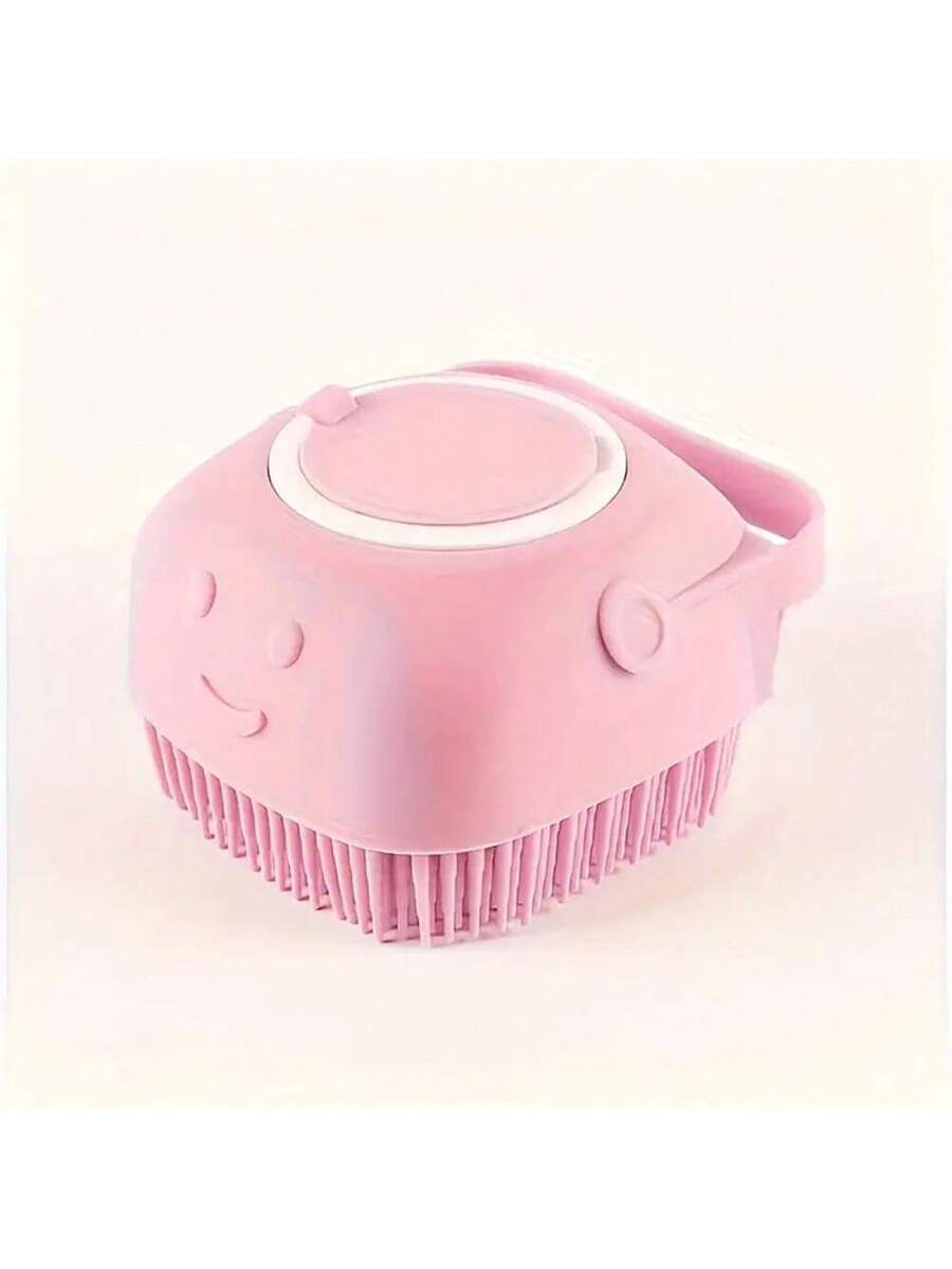 Multi-Color Silicone Pet Shampoo Brush With Built-In Dispenser - Gentle Massage Bath Comb For Dogs And Cats, No Battery Required