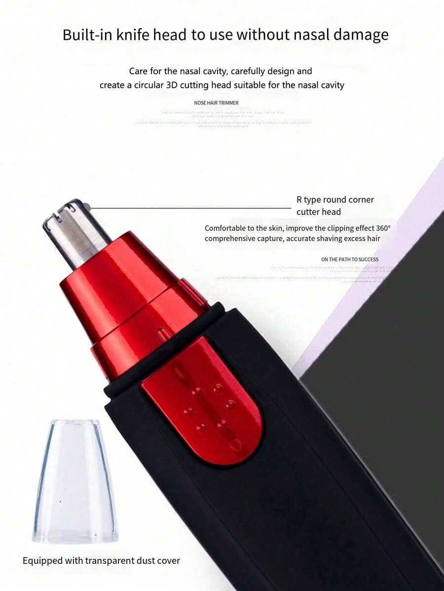 Water Resistant Nose Hair Trimmer For Men And Women - Painless Ear And Facial Hair Removal With Dual Edge Blades And Mute Motor