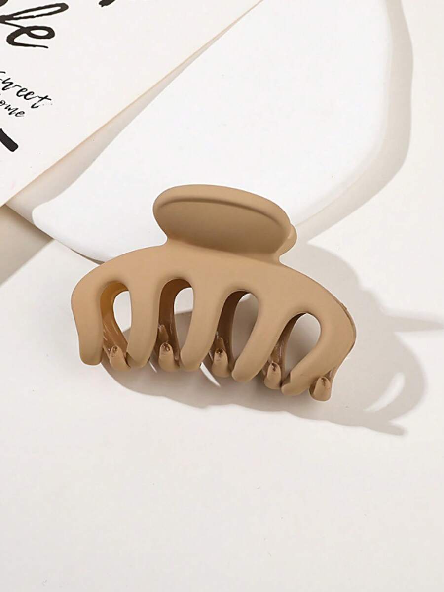4pcs/1pc Women's Black, White, Brown 4.33in/11cm Square Plastic Large Hair Clips, Fashionable, Elegant, Versatile, Minimalist Style, Suitable For Daily, Party, Commute, Vacation - Hair Claws For Styling, Washing, Make-Up, Outfit Accessorizing Summer Hair