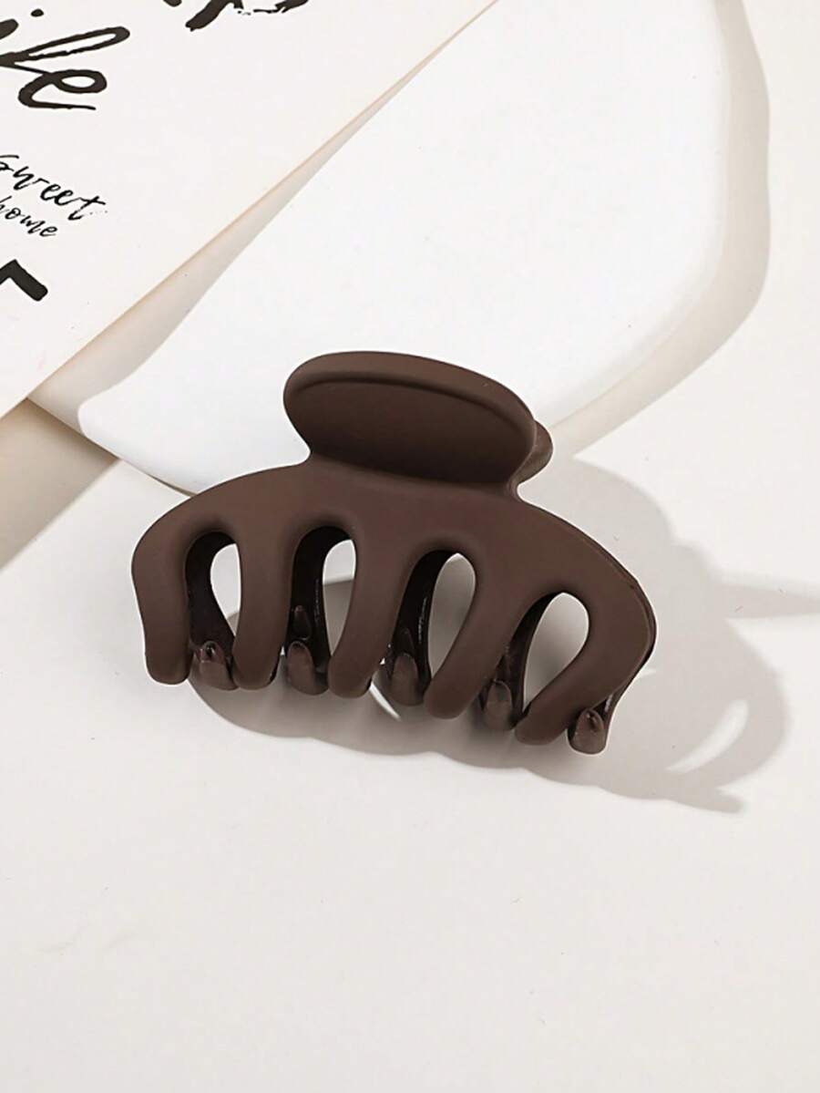 4pcs/1pc Women's Black, White, Brown 4.33in/11cm Square Plastic Large Hair Clips, Fashionable, Elegant, Versatile, Minimalist Style, Suitable For Daily, Party, Commute, Vacation - Hair Claws For Styling, Washing, Make-Up, Outfit Accessorizing Summer Hair
