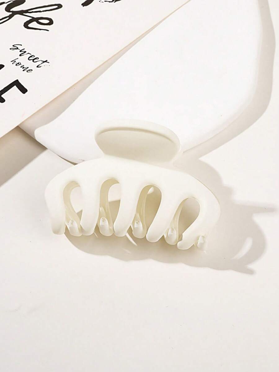 4pcs/1pc Women's Black, White, Brown 4.33in/11cm Square Plastic Large Hair Clips, Fashionable, Elegant, Versatile, Minimalist Style, Suitable For Daily, Party, Commute, Vacation - Hair Claws For Styling, Washing, Make-Up, Outfit Accessorizing Summer Hair