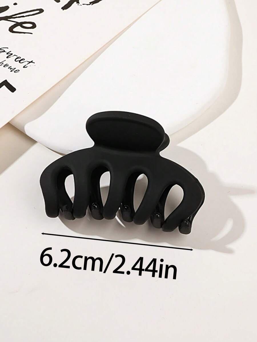 4pcs/1pc Women's Black, White, Brown 4.33in/11cm Square Plastic Large Hair Clips, Fashionable, Elegant, Versatile, Minimalist Style, Suitable For Daily, Party, Commute, Vacation - Hair Claws For Styling, Washing, Make-Up, Outfit Accessorizing Summer Hair