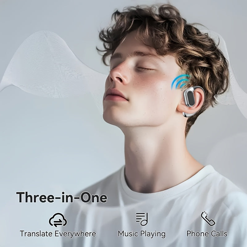 Auriculares de Tradução - 144 Idiomas e Acentos, Tradução em Tempo Real, Conexão Sem Fio, para IOS e Android, Perfeitos para Viagens e Aprendizagem de Negócios, Viagens, Tradutores de Moda