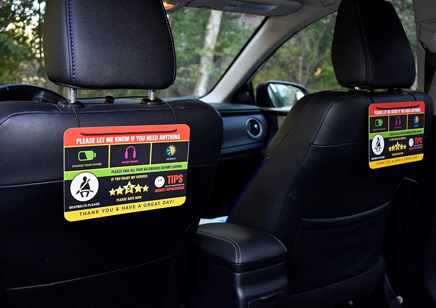 Rideshare Rating Tips Accessories Driver Signs Display Card (Pack of 2) – All You Need for Your Business